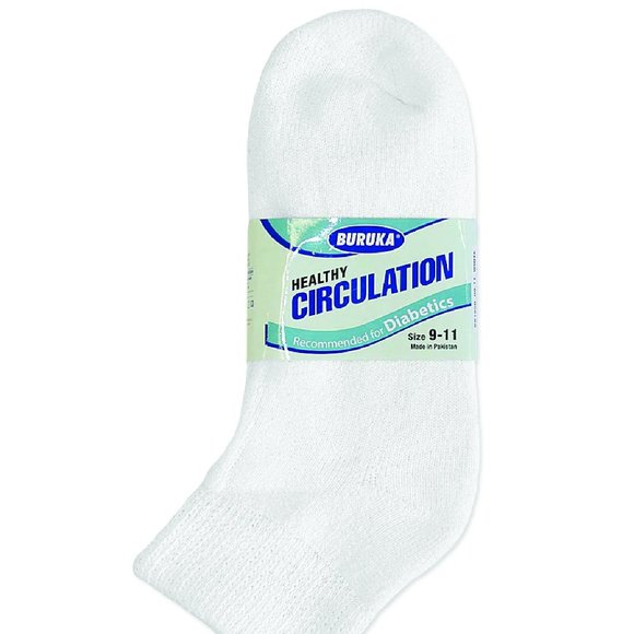 White Women's Diabetic Quarter Ankle - Set Of 3 Pairs - Fo Socks - Picture 3 of 3